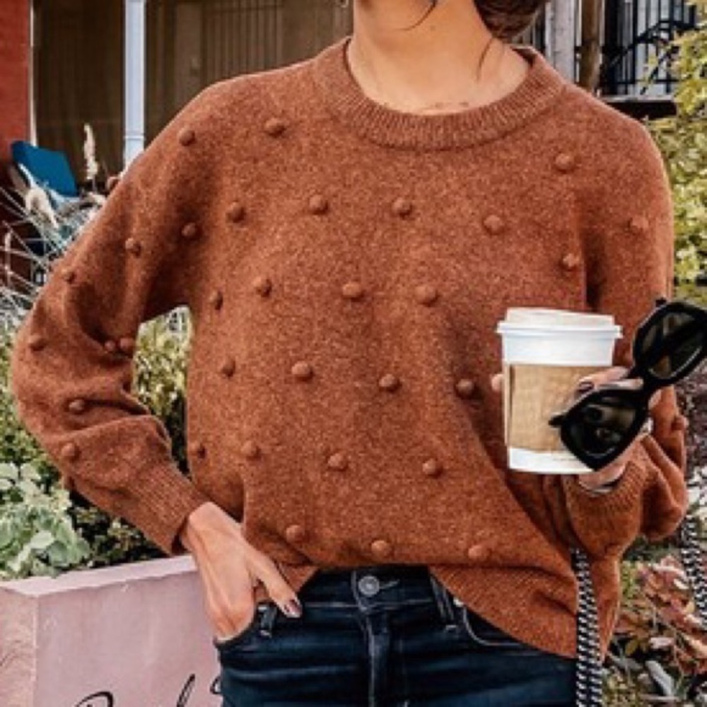 Madewell Heather Cider Brockton Bobble Sweater - Picture 8 of 9